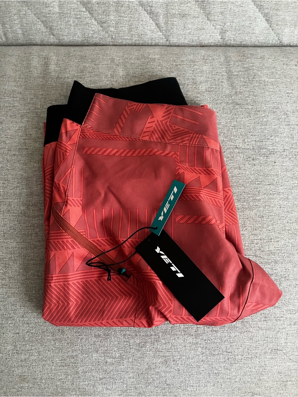 Yeti Orange Geometric Athletic Shorts